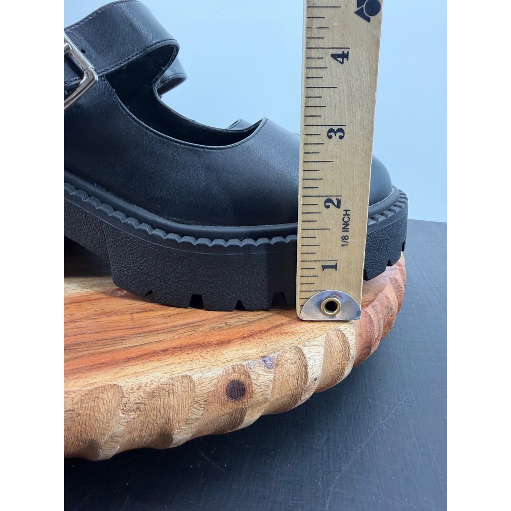 Madden Girl Thompkins Mary Jane Shoes Womens 7.5 Black Chunky Platform Lug Sole - Picture 9 of 9